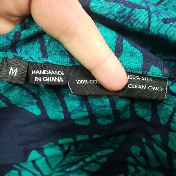 Studio 189 Short Sleeve Kimono Size M Pink Silk Cotton Open Front Striped Batik - Picture 12 of 13